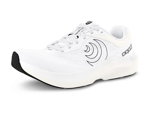 Topo Athletic Men's Magnifly 6 Road Running Shoes - Comfortable Lightweight Cushioned Durable 0MM Drop Laced Athletic Shoes, White/Black, Size 10