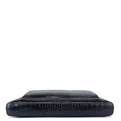 Image of Da Milano Leather Laptop Bag for Men & for Women - Fits Up To 15 inch Laptop - Black (0022B)