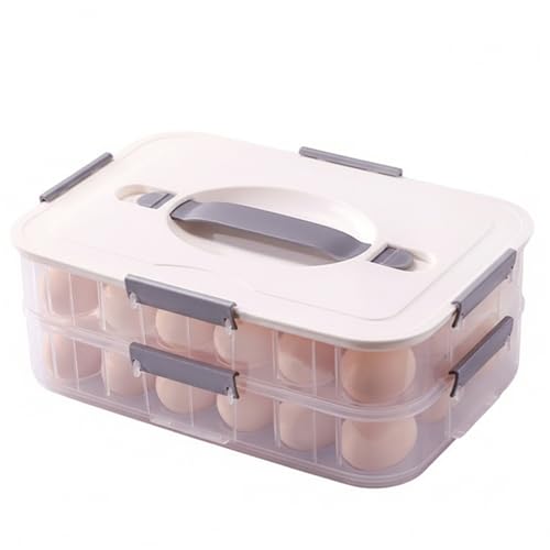 Bandeja de huevos rellenos transparente de 2 piezas con hebilla de cierre para evitar vuelcos 7