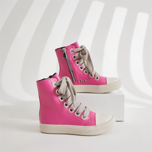 Image of Womens High Top Sneakers Jumbo Lace-up Platform Comfort Trainers Thick Soles Walking Casual Shoes