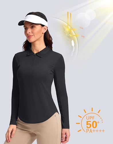 Women's Golf Shirts Lightweight UPF 50+ Long Sleeve Shirts UV Protection Quick Dry Cool Polo Shirts for Women Work Outdoor2