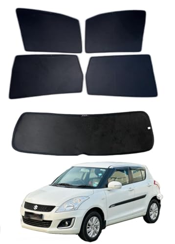 Image of Premium Car Sunshade Fix Type Non-Magnetic Curtain with Rear Dicky Curtain Set of 5pc for Swift