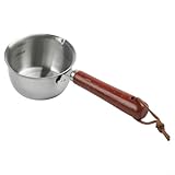 Comgooldool Sartén pequeña de acero inoxidable para huevos, filetes y salpicaduras de aceite, superficie de panal antiadherente de 16 cm, base multicapa de bajo calor, diseño de boquilla de vertido (C