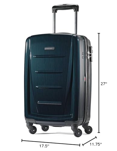 Image of Samsonite Winfield 2 Hardside Expandable Luggage with Spinner Wheels, Teal, Checked-Medium 24-Inch