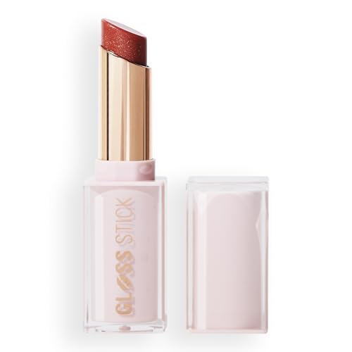 Image of Revolution Pout Lip Gloss Stick - Shimmer Sugar Cookie Pink | Juicy Tint with Glossy Balm Finish | Moisturizing, Lightweight & Non-Sticky | Vegan & Cruelty-Free | 3g