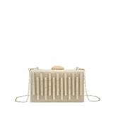 MODELISA - Bolso Clutch De Fiesta Elegante Cadena De Hombro Boda Evento Ceremonia Para Mujer (Beige)