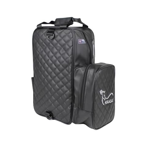 TerkCo Adults Men Women Large Capacity Horse Riding Bag, Waterproof Riding Helmet Holder,English Equestrian Storage Bag Carry All (Only Bag) (Black) Cover