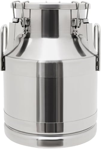 Cubo de Leche de Acero Inoxidable de 10 L/2,6 galones con Asas y Tapa hermética, Cubo de Vino a Prueba de Fugas, Cubo de Hielo, Barril Comercial para Cocina y Restaurante.