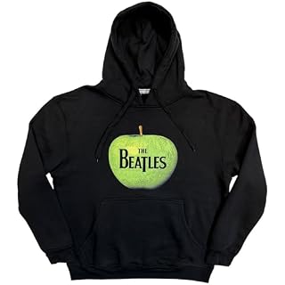 The Beatles Apple Logo Official Mens Black Pullover Hoodie Size XXL - Les Beatles, Paul McCartney, John Lennon, RIngo Starr, George Harrison