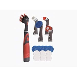 Rubbermaid Reveal Power Scrubber 18-Piece Kit, Cordless Electric Battery Powered Scrub Brush, Water Resistant, for Home/Kitchen/Bathroom/Grout/Tile/Shower/Tub