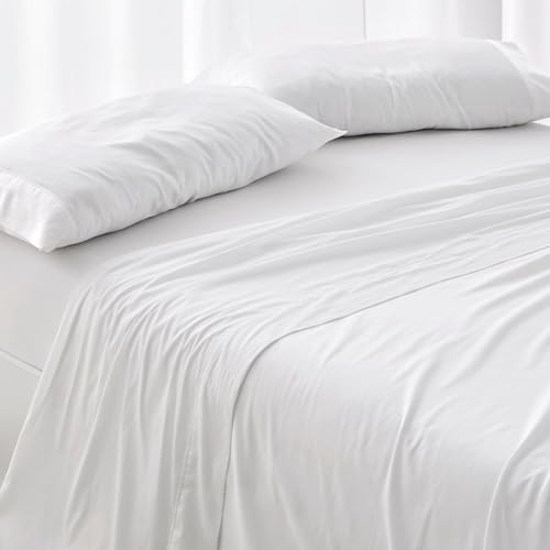 Burrito Blanco │ Sábana Bajera 150x190/200 cm │ Cama de 150 cm (+ Medidas Disponibles)│ Tejido de algodón 100%, Calidad percal, 180 Hilos │ Colección coordinable en 6 Colores │ Diseño 400 Blanco