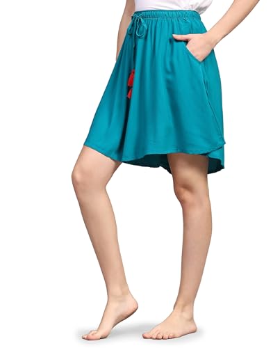 Image of B STORIES Women's Viscose Printed Lounge Culotte Shorts (Pack of 2)