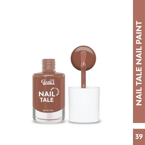 Image of Glam21 Nail Tale Nail Polish | Glossy Gel Finish | Rich Pigmentation | Chip Free | Quick Drying Formula | Long Lasting Nail Polish for Women | 9ml | Shade-39