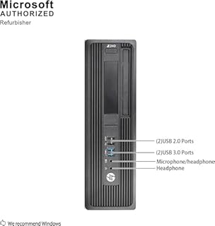 HP Z240 Tower Workstation PC de Bureau, Core i7-6700 3.4GHz, 8 Go RAM, 256 Go SSD, US QWERTY Clavier, Win11 Pro (Renouvelé)