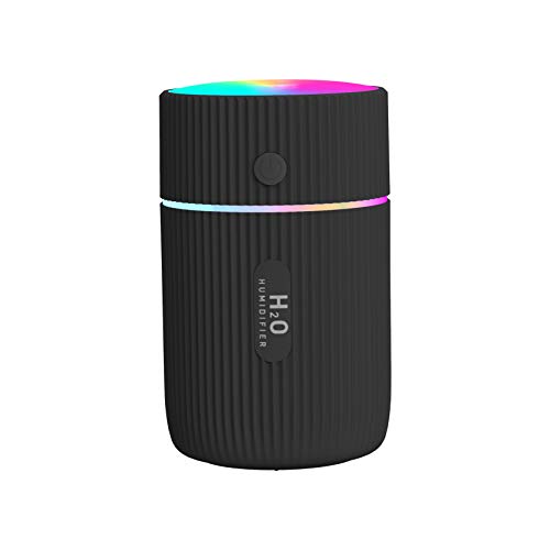 Colorful Cool Mini Humidifier, USB Personal Desktop Humidifier for Car, Office Room, Bedroom,etc. Auto Shut-Off, 2 Mist Modes, Super Quiet. (Black)