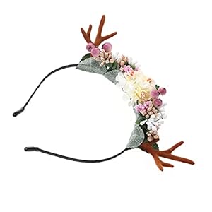 KALLORY Kerstmis rendiergewei hoofdband herten haarband kerstfeest hoofdtooi eland kostuum hoofddeksel voor…