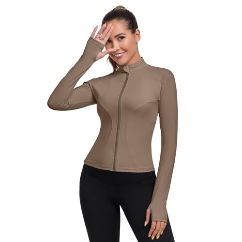 Women's Workout Jacket, Womens Lightweight Full Zip Running Track Jacket, Zip Slim Fit Athletic Tops for Gym, Yoga, Jogging3