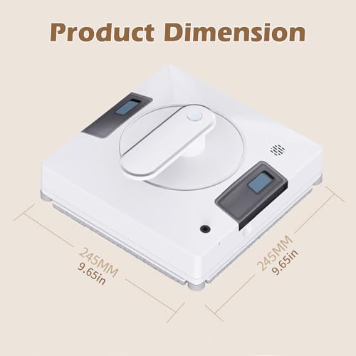 Fensterputzroboter, Intelligente Fensterroboter mit 2-Fach Sprühsystem 100ml Tank, Randerkennungstechnologie, Fensterreiniger Roboter Elektrisch für Glas, Fliesen, Spiegel etc