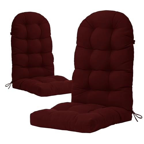 YEFU Adirondack Chair Cushion, Rocking Chair Cushions high Back, Thickened Patio Chair pad for Indoor and Outdoor,49x20x4.7 inch, Burgundy, 2-Pack
