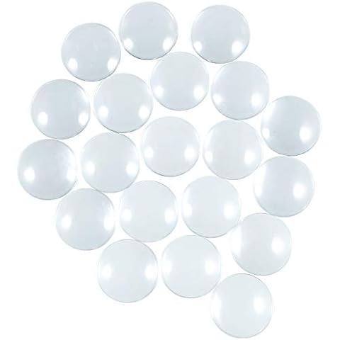 HAUTOCO 20pcs Glass Dome Cabochons 1.57 Inch/40mm Round Cabochons Tiles, Non-calibrated Transparent Large Glass Cabochon for Photo Cameo Craft Jewelry Making Cover