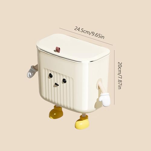 Caneca de basura rectangular con tapa y soporte para puerta miniatura 4