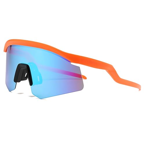 Image of Zig Zag Shield Sports Sunglasses for Cricket Cycling | UV Protected Anti Glare Mirrored Goggles for Men | Anti Fog, Water Repellant, Shatter Resistant, Stylish Branded Coolers