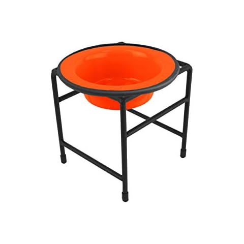 Platinum Pets Modern Single Diner Feeder with Stainless Steel Dog Bowl, Small, Hunter Orange Cover