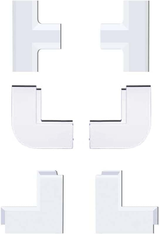 Connector Accessory Pack for Delamu Cable Concealer CC02, 2 Inside Elbows, 2 Outside Elbows, 2 T Connectors, for ASIN B07GPDT7PQ/ B08NJJPRP1