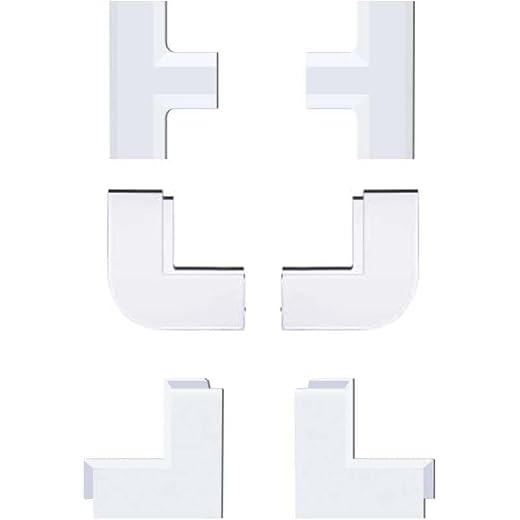 Connector Accessory Pack for Delamu Cable Concealer CC02, 2 Inside Elbows, 2 Outside Elbows, 2 T Connectors, for ASIN B07GPDT7PQ/ B08NJJPRP1