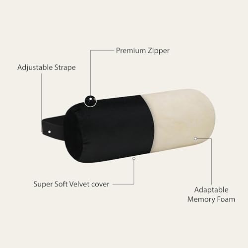 Image of Wakefit Car Neck Rest Pillow | 10X4X4 Inch | Memory Foam Neck Support Cushion for Car Seat | Ergonomic Head & Shoulder Support | Universal Fit | Smooth Washable Cover | 2 Year Warranty - Black