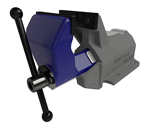 GRESSEL Swiss Precision Industrial Heavy Duty Bench Vise AX 160/6.3 inches with Serrated Jaws (AXM.160.000.04)