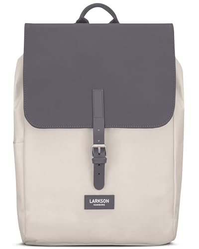 LARKSON Rucksack Damen Klein Grau - Ida - Kleiner Damenrucksack für Freizeit, Uni oder City - Mit Laptop Fach (bis 13 Zoll) - Elegant & Nachhaltig - Wasserabweisend