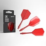FunVision Aero Integrated Dart Flights and Shafts, Special Shape Design | Pack of 3, All in One Dart Flight & Stem | Professional Dart Accessories, Highly Durable, (Medium, Red)