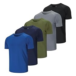 Cimic 5 Piezas Camiseta Deporte Hombre Running Man...: Tela transpirable: Confeccionada con un exclusivo tejido elástico en 4 direcciones, esta camiseta deporte hombre se puede lavar a máquina. Ligero, flexible, absorbe el sudor y se seca rápidamente, puede prevenir eficazmente que los olores extraños pe...