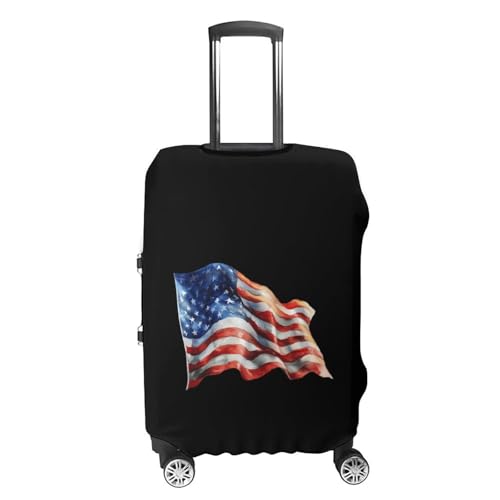 USA Flag Funny Travel Luggage Cover Baggage Suitcase Cover Protector Skins 19-32 Inch4