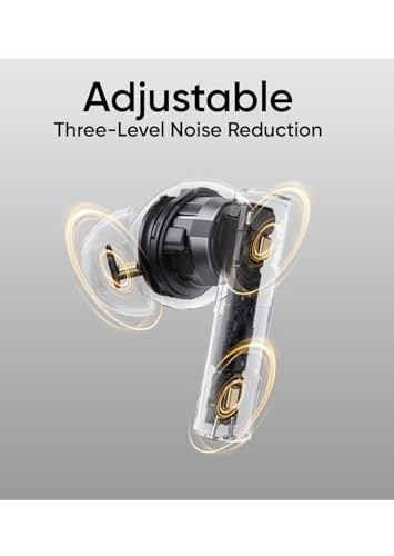 Image of Compatible for Realme Buds T310 True Wireless in-Ear Earbuds with 46dB Hybrid ANC, 360 Spatial Audio, 12.4mm Dynamic Bass Driver, Upto 40Hrs Battery and Fast Charging (Black)