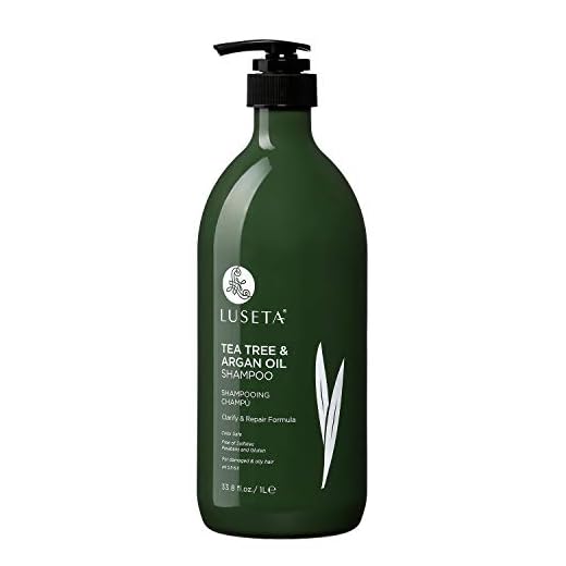 Luseta Tea Tree Oil Shampoo 33.8oz- Natural Anti Dandruff Treatment for Dry and Damaged Hair, Sulfate Free & Safe for Color Treated Hair