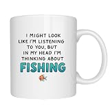 EZCLASSY-Funny Fishing Mug for Men, 11oz Coffee Cup for Fisherman, Husband or Dad – Humor Gift for Birthday, Father’s Day, Fisherman Joke, Outdoor Lover Present