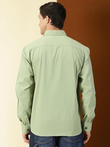 Image of Thomas Scott Men's | Solid | Full Sleeve | Loose Fit | 100% Cotton | Single Pocket | Spread Collar | Casual Shirt