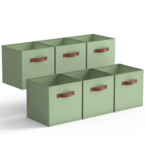 GRANNY SAYS 11 Inch Cube Storage Bins, Collapsible Fabric Storage Cubes with Handle, Closet Baskets...