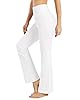 Promover Flared Trousers Women Bootcut Yoga Pants for Women Sports Leggings Stretch High Waist Workout Bootleg Tummy Control Black Work Trousers(White,L,Regular) #3