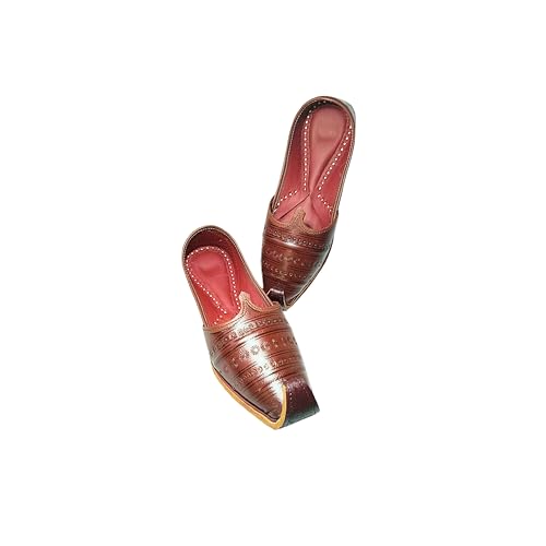 Image of Sunking Traditional Handcrafted Black Leather Punjabi Jutti, Ethnic Rajasthani Men's Slip-on Shoes