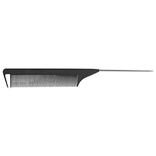 Qwertfeet Peine fino de dientes negros y metal antiestático estilo cola de rata peine 220 x 28 x 4 mm Hair Styling