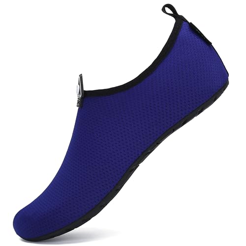SAGUARO Hombre Mujer Zapatos de Agua Playa Escarpines Zapatillas de Deportes Acuáticos Buceo Surf Snorkel Yoga Piscina, Azul 44/45