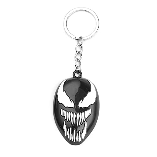 Venom Llavero Collar Hero Face Negro Colgante Metal Llavero Collares Presente para Hombres,...