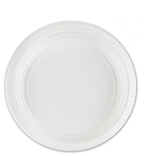 PLASTICPRO 7'' inch Round Plastic Plates Microwaveable 400 Count
