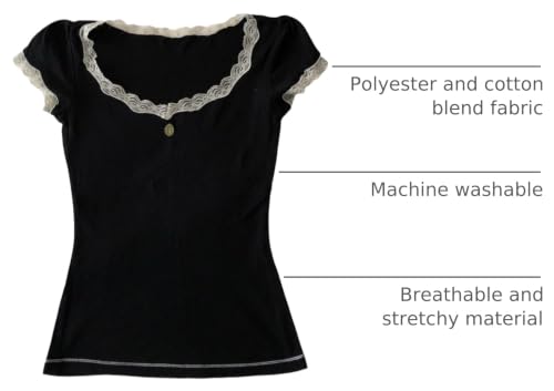Image of Fairy Grunge Y2k Shirts Vintage Crop Tops Short Sleeve Girls Slim Fit Tees