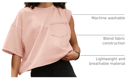 Image of ATHMILE Womens Crop Tops Workout Shirts Gym Oversized Spring Summer Basic Tees Short Sleeve Casual Loose Drop Shoulder 2026
