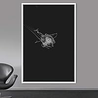 Framed Canvas Wall Art Jellyfish Bedroom Colorful Jellyfish Marine Life Multicolor Neon Photography Tropical - 16x24 inches