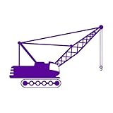 Wandtattoo „Kranbau“ für Schlafzimmer, Vinyl, Wandaufkleber, Jugendzimmer, Heimdekoration, Zubehör für Wohnzimmer, modernes Dekor, klein – 28 x 42 cm